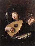 unknow artist A Young man tuning a lute Germany oil painting artist